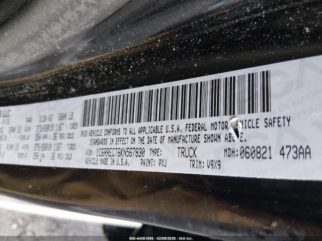 Aukcja sprzedaży 2019 Ram 1500 Tradesman  4x2 6'4 Box, vin: 1C6RRECT6KN567830, numer aukcji: 44361895