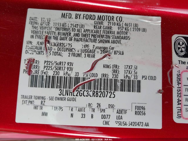 2012 LINCOLN MKZ 3LNHL2GC3CR820725 Photo 8