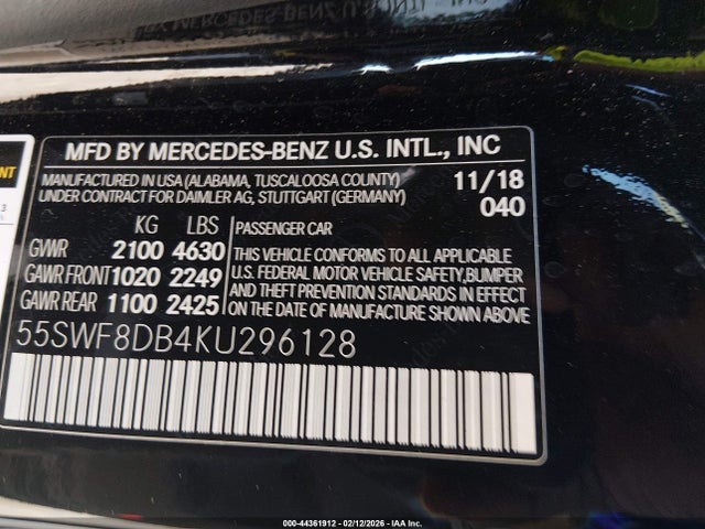 2019 MERCEDES-BENZ C 300 55SWF8DB4KU296128 Photo 8