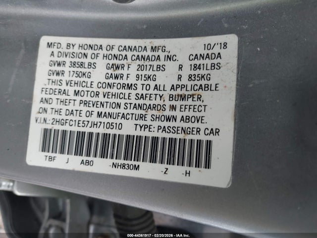 2HGFC1E57JH710510 Honda CIVIC SI