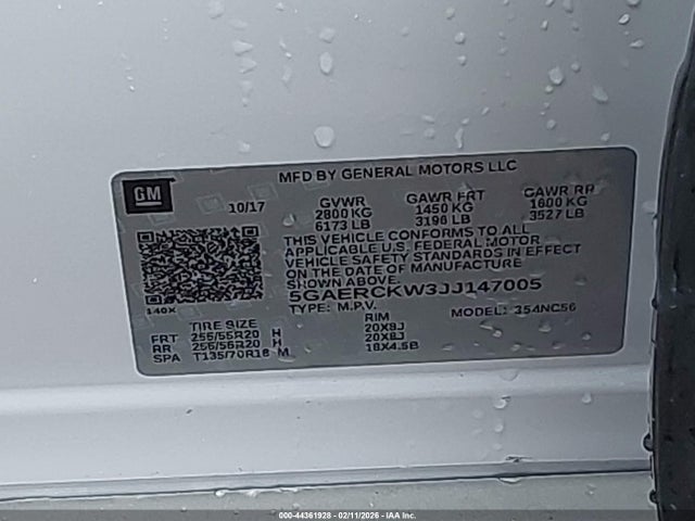 44361928 :رقم المزاد ، 5GAERCKW3JJ147005 vin ، 2018 Buick Enclave Premium مزاد بيع