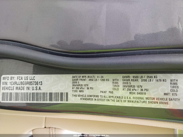 Продаж на аукціоні авто 2024 Jeep Grand Cherokee L Limited 4x2, vin: 1C4RJJBG9R8573613, номер лоту: 44361975