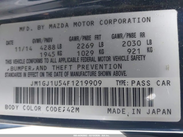 2015 MAZDA MAZDA6 JM1GJ1U54F1219909 Photo 8