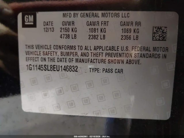 1G1145SL8EU146832 Chevrolet Impala 1lz