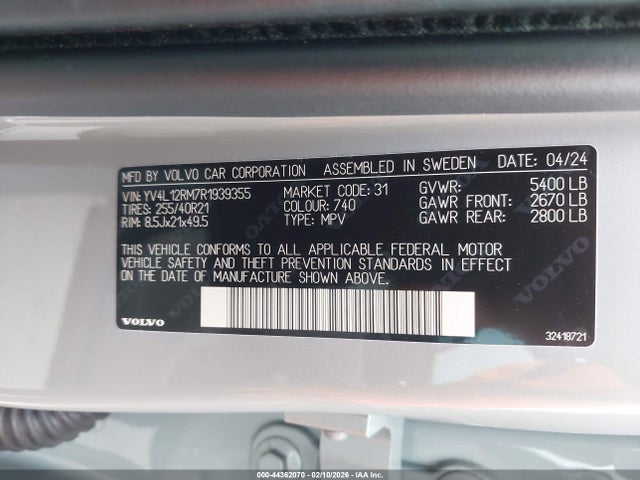 2024 VOLVO XC60 YV4L12RM7R1939355 Photo 8