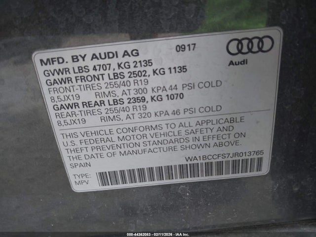 2018 AUDI Q3 WA1BCCFS7JR013765 Photo 8