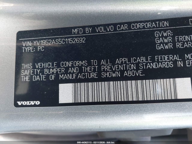 2012 VOLVO S80 YV1952AS5C1152692 Photo 8