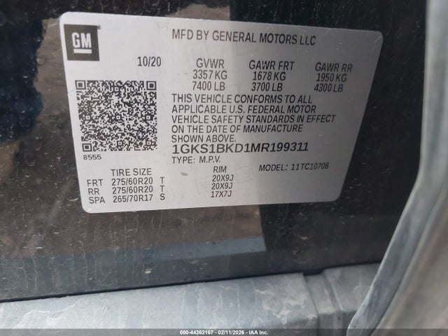 2021 GMC YUKON 1GKS1BKD1MR199311 Photo 8