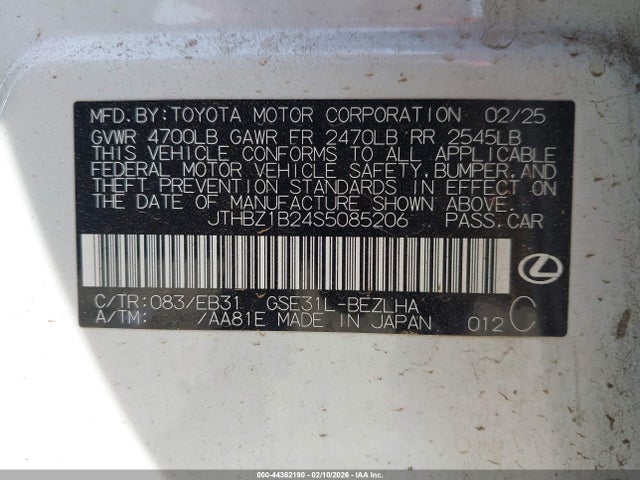 Продаж на аукціоні авто 2025 Lexus Is 350 F Sport Design, vin: JTHBZ1B24S5085206, номер лоту: 44362190