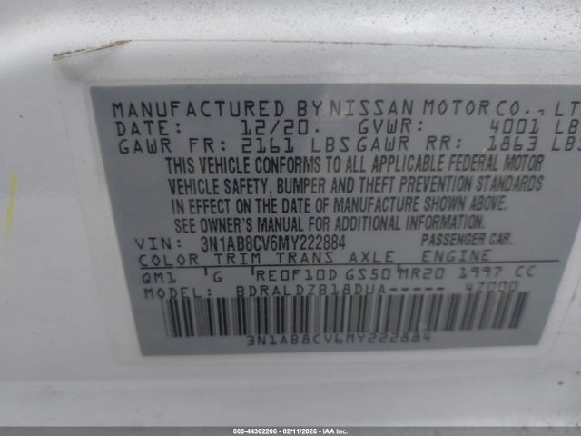 Nissan Sentra Sv Xtronic Cvt 2021 3N1AB8CV6MY222884 Image 9