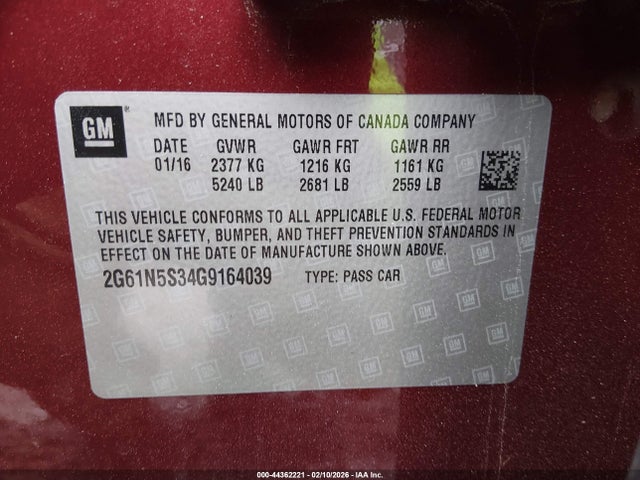 2016 CADILLAC XTS 2G61N5S34G9164039 Photo 8