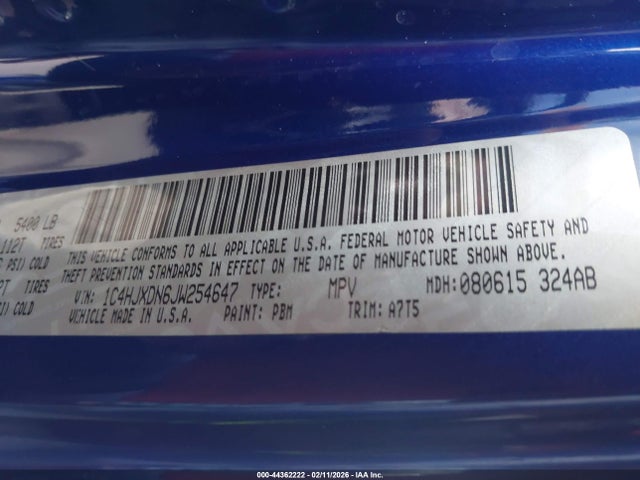 2018 Jeep Wrangler Unlimited Sport S 4x4 მანქანა იყიდება აუქციონზე, vin: 1C4HJXDN6JW254647, აუქციონის ნომერი: 44362222