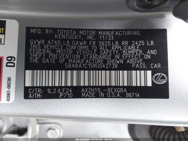 2024 LEXUS ES 300H 58ABA1C15RU042738 Photo 8