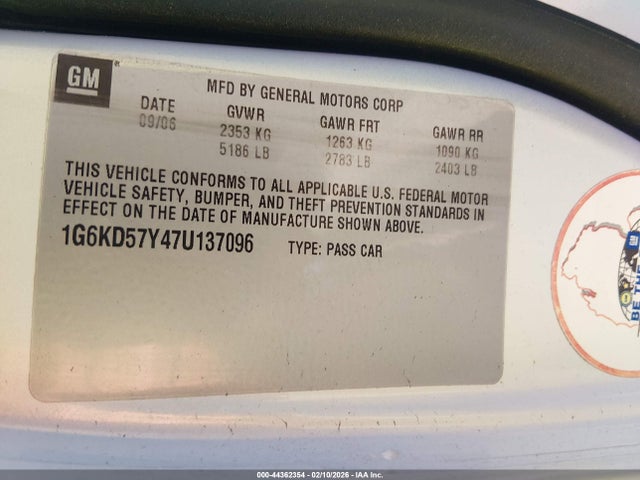 2007 CADILLAC DTS 1G6KD57Y47U137096 Photo 8