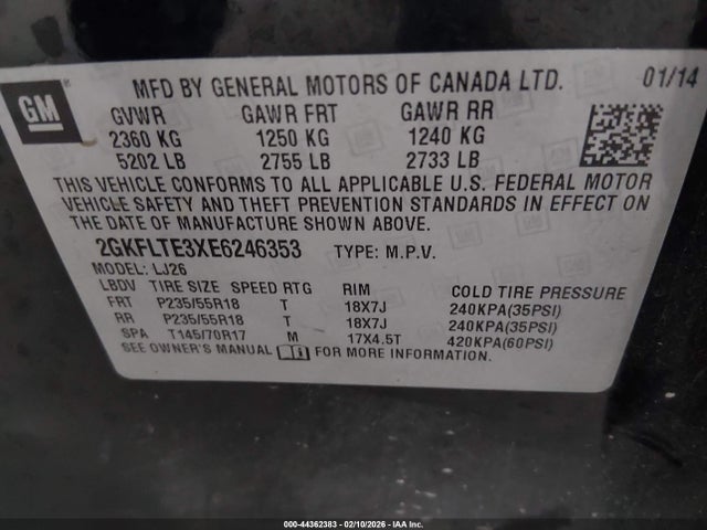 GMC Terrain Slt-2 2014 2GKFLTE3XE6246353 Image 9