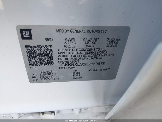 2019 GMC ACADIA 1GKKNXLS1KZ150878 Photo 8