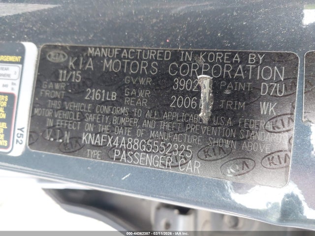 2016 KIA FORTE KNAFX4A88G5552325 Photo 8