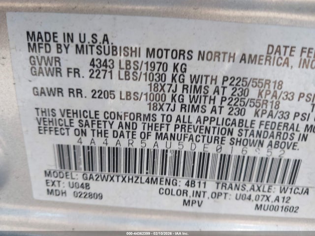 2013 MITSUBISHI OUTLANDER SPORT 4A4AR5AU5DE016852 Photo 8