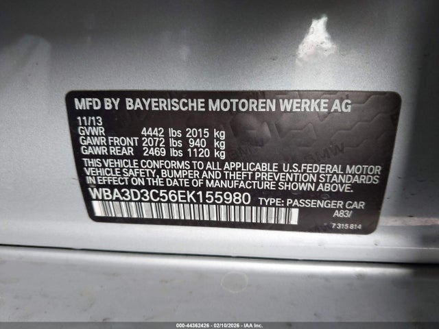 Aukcja sprzedaży 2014 Bmw 328d, vin: WBA3D3C56EK155980, numer aukcji: 44362426