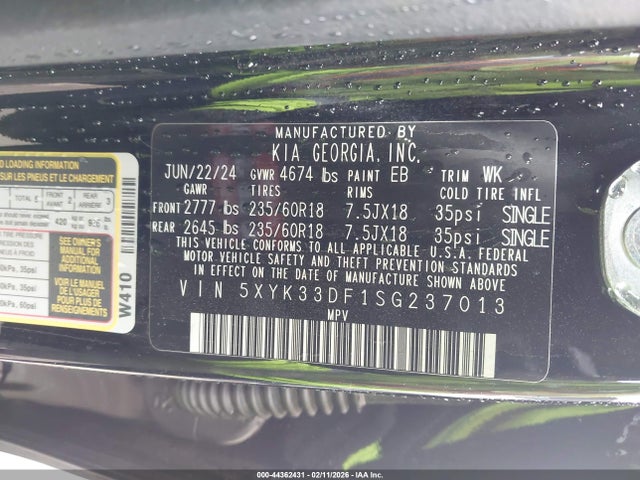 5XYK33DF1SG237013 KIA Sportage Ex