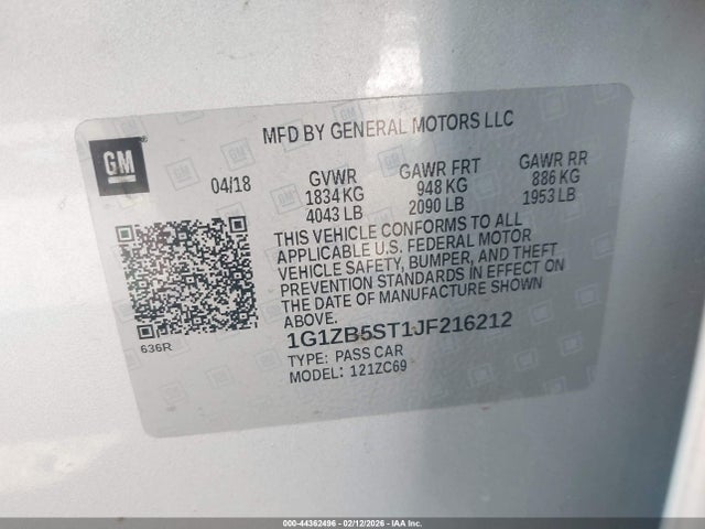 Chevrolet Malibu 1ls 2018 1G1ZB5ST1JF216212 Image 9