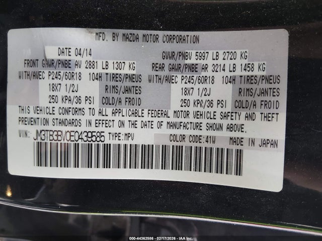 Mazda CX-9 SPORT 2014 JM3TB3BV0E0439585 Image 9