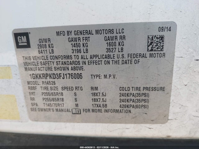 2015 GMC ACADIA 1GKKRPKD3FJ176006 Photo 8