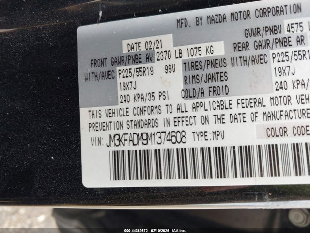 2021 MAZDA CX-5 JM3KFADM9M1374608 Photo 8