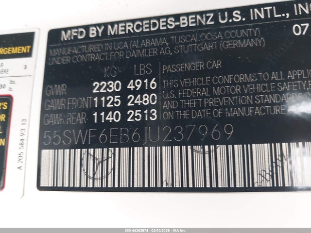 55SWF6EB6JU237969 Mercedes-Benz Amg C 43 4matic