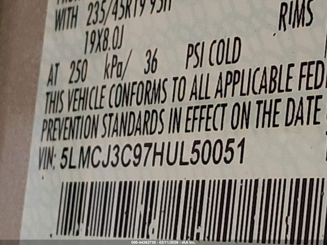 5LMCJ3C97HUL50051 Lincoln Mkc Reserve