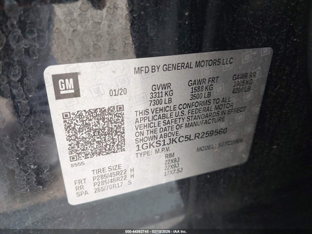 1GKS1JKC5LR259560 GMC Yukon Xl 2wd Slt Standard Edition