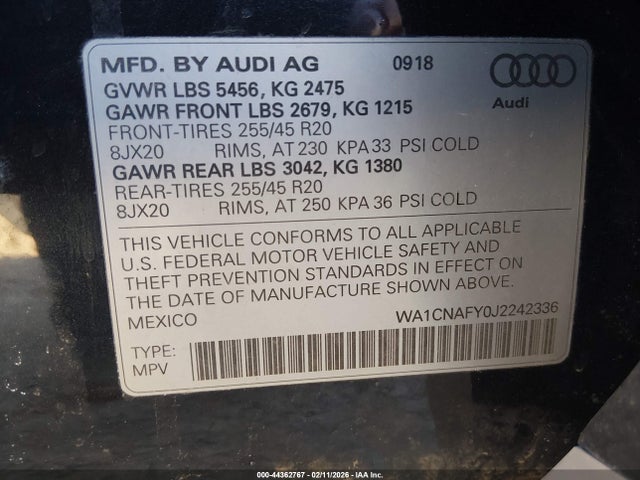 2018 AUDI Q5 WA1CNAFY0J2242336 Photo 8