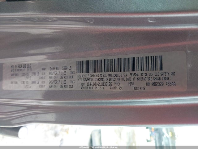 1C4HJXDN2LW139126 Jeep Wrangler Unlimited Sport S 4x4