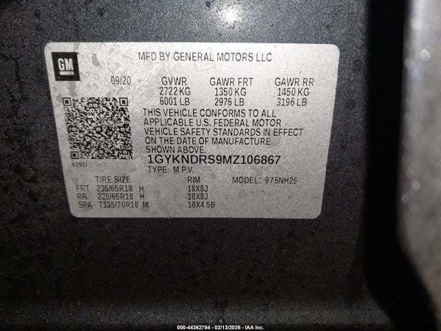Продаж на аукціоні авто 2021 Cadillac Xt5 Awd Premium Luxury, vin: 1GYKNDRS9MZ106867, номер лоту: 44362794