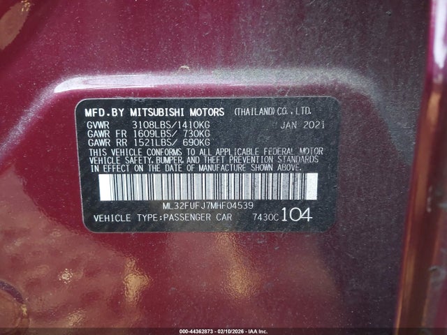 2021 MITSUBISHI MIRAGE G4 ML32FUFJ7MHF04539 Photo 8