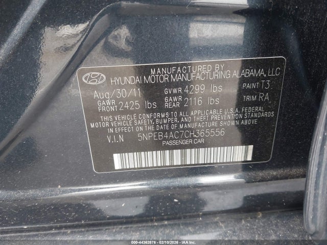 2012 HYUNDAI SONATA 5NPEB4AC7CH365556 Photo 8
