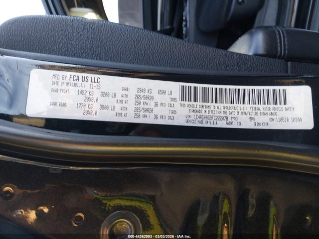 Dodge Durango Sxt 2015 1C4RDHAG9FC222078 Image 9