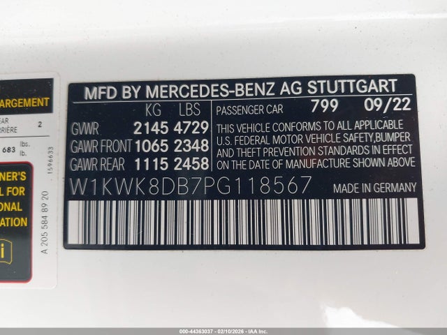 W1KWK8DB7PG118567 Mercedes-Benz C 300 Cabriolet