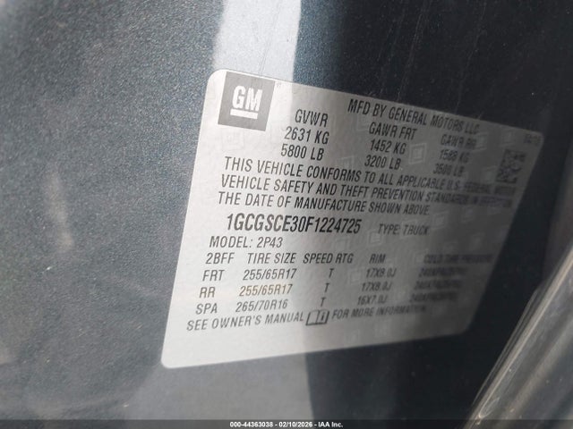 1GCGSCE30F1224725 Chevrolet Colorado Z71