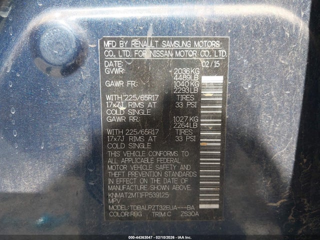 Nissan ROGUE S 2015 KNMAT2MT1FP539125 Image 9