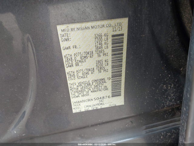 Nissan Titan Pro-4x 2014 1N6BA0EC8EN504876 Image 9