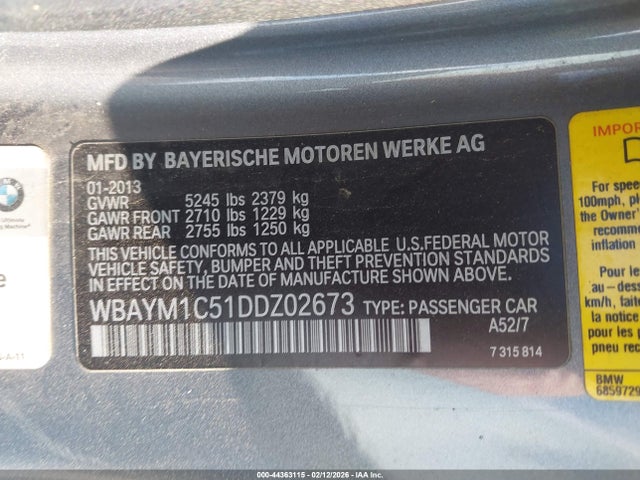 Продажа на аукционе авто 2013 Bmw 650i Xdrive, vin: WBAYM1C51DDZ02673, номер лота: 44363115