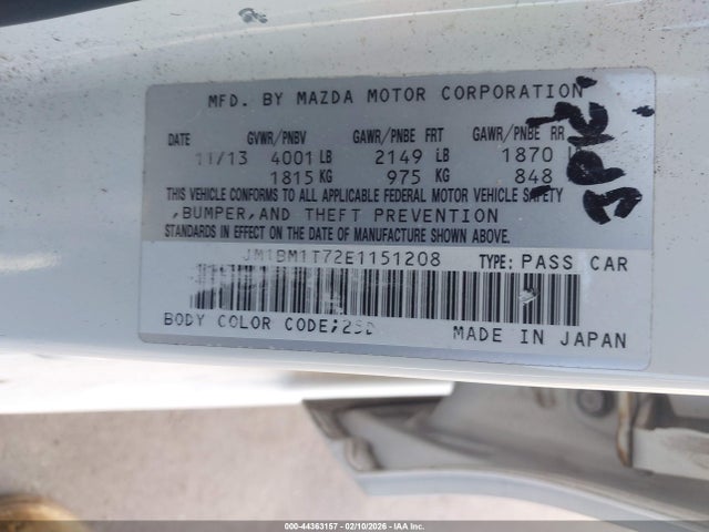 Продаж на аукціоні авто 2014 Mazda Mazda3 I Sv, vin: JM1BM1T72E1151208, номер лоту: 44363157