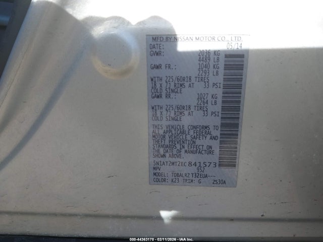 Nissan Rogue Sl 2014 5N1AT2MT2EC841573 Image 9