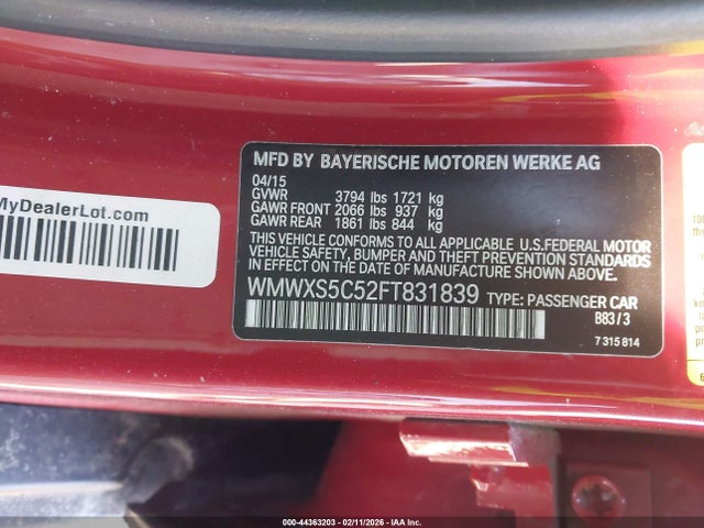 2015 MINI HARDTOP WMWXS5C52FT831839 Photo 8