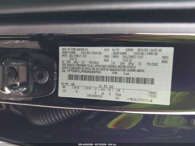 Ford F-150 Xl 2025 1FTEW1LP5SKE08763 Image 9
