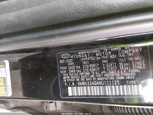 KM8K33AG4MU111125 Hyundai Kona Electric Limited
