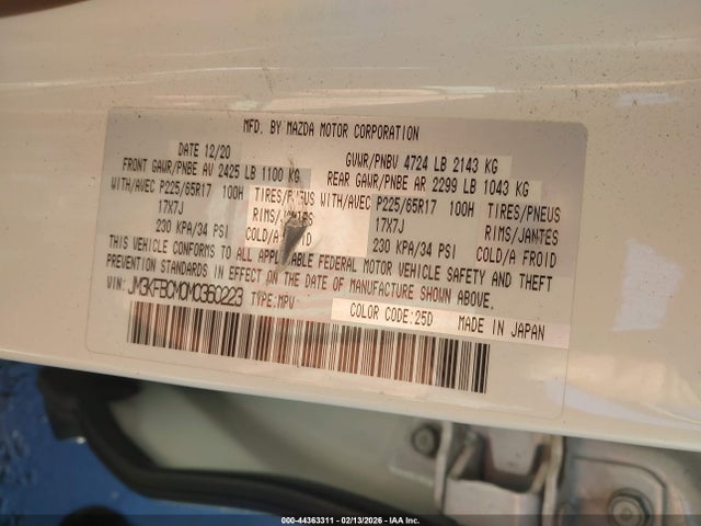 Aukcja sprzedaży 2021 Mazda Cx-5 Touring, vin: JM3KFBCM0M0360223, numer aukcji: 44363311