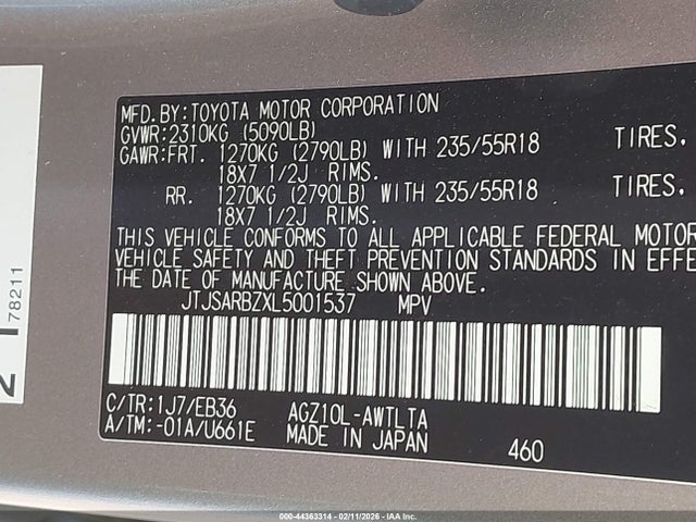 Продаж на аукціоні авто 2020 Lexus Nx 300 F Sport, vin: JTJSARBZXL5001537, номер лоту: 44363314