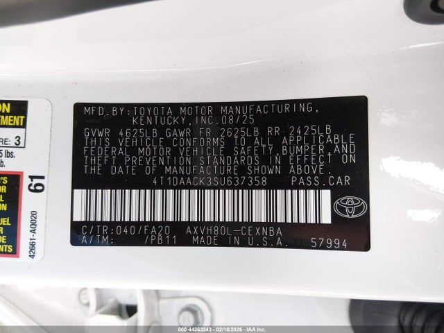 4T1DAACK3SU637358 Toyota CAMRY LE